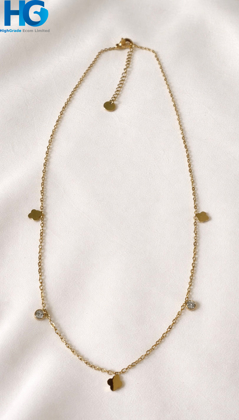 Clover & Sparkle Layer Necklace