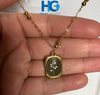 Golden Bead Chain Rose Pendant