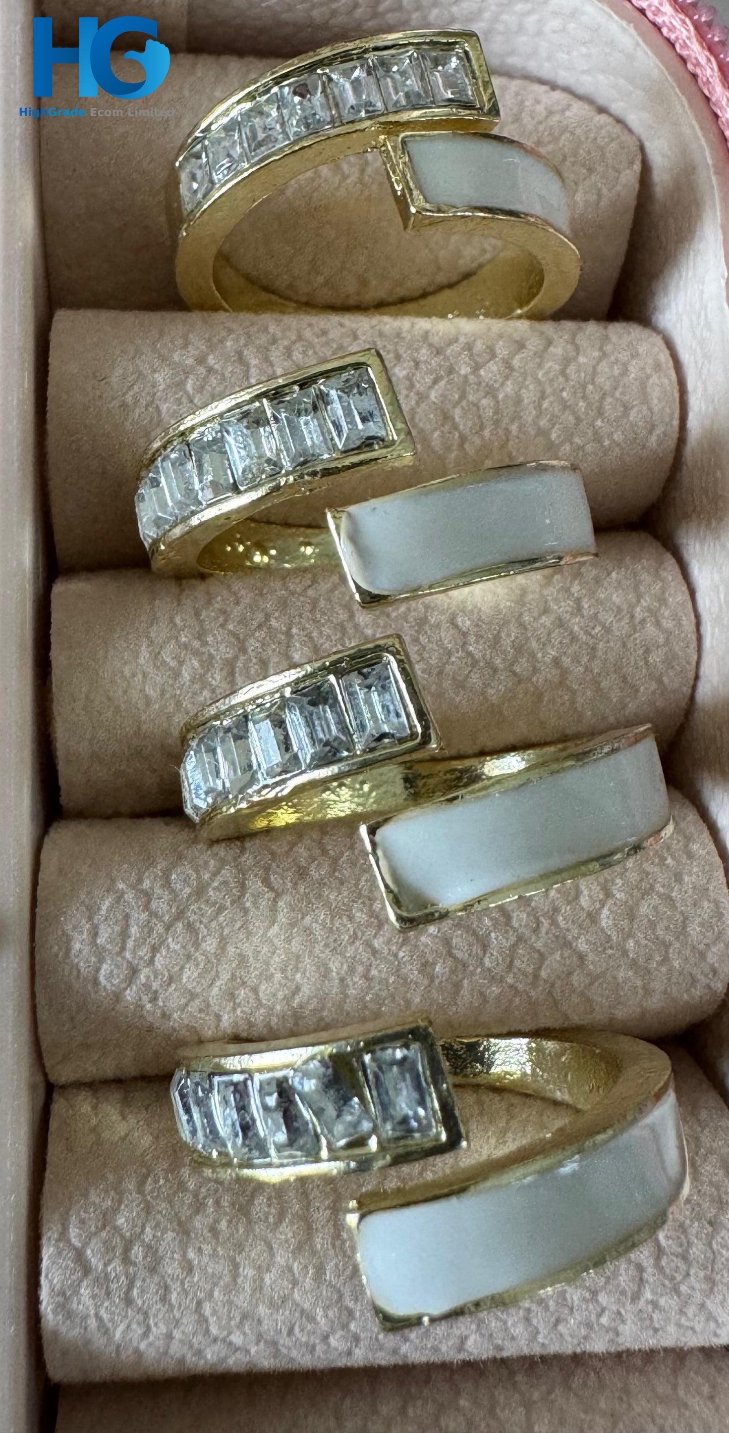 Sparkle Diamonds Enameled Golden