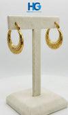 Vintage Crescent Texture Hoops