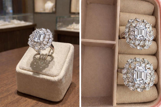 The Royal Leaf Halo Ring
