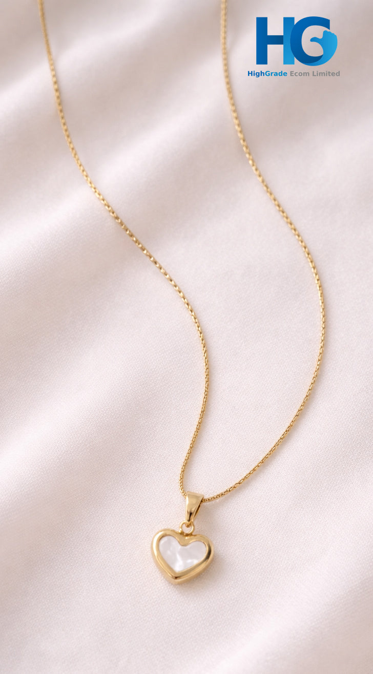 Classic Heart Colours Necklace (Whie, Black, Maroon)