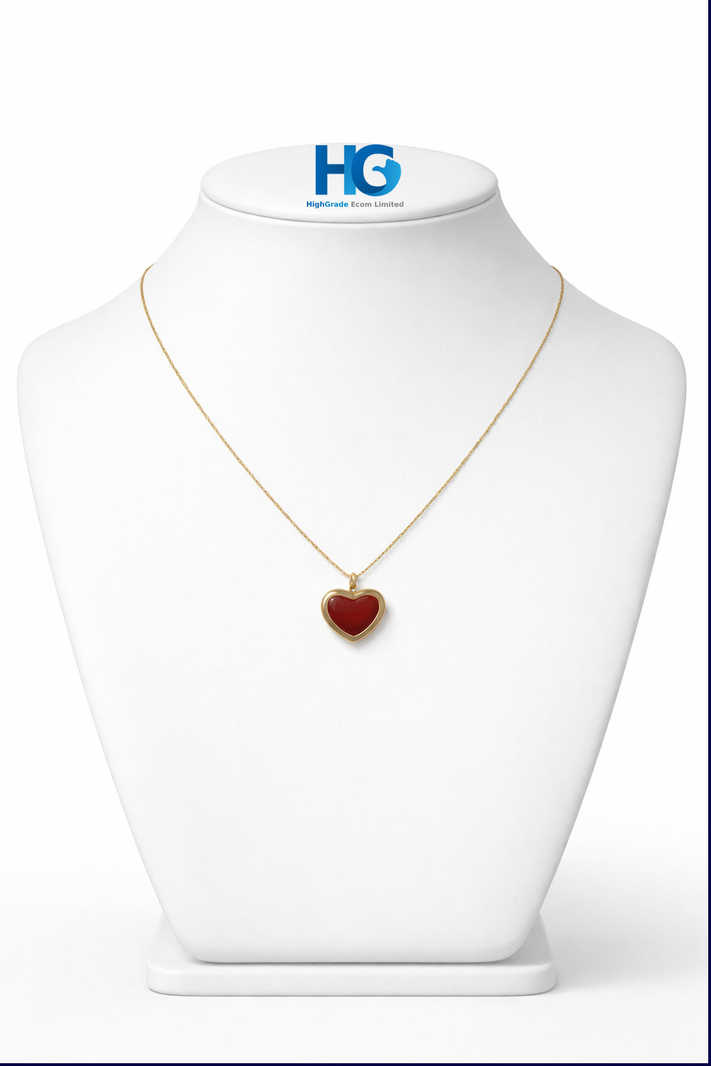 Classic Heart Colours Necklace (Whie, Black, Maroon)