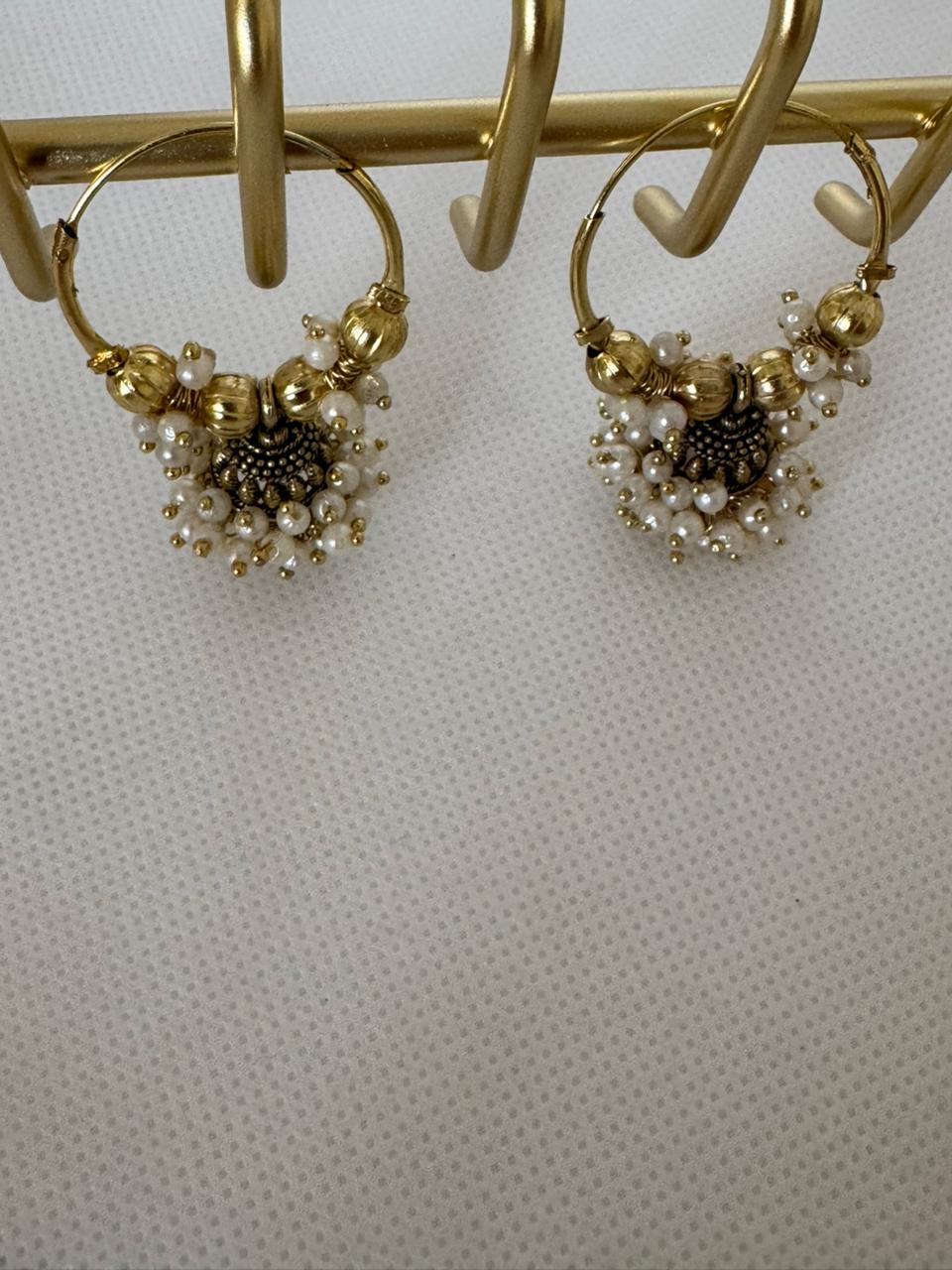 Antique Pearl Jhumki Hoops