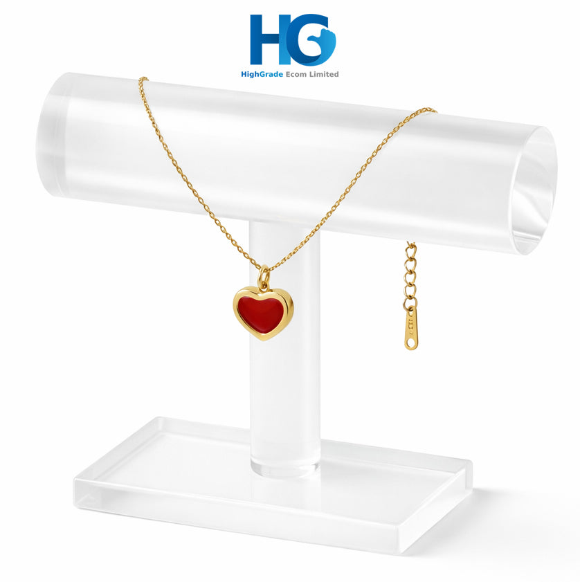 Classic Heart Colours Necklace (Whie, Black, Maroon)