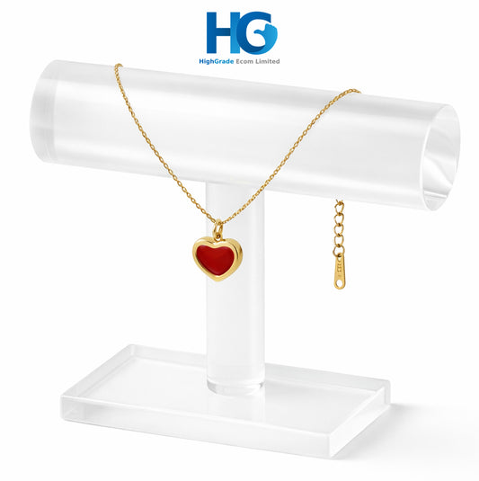 Classic Heart Colours Necklace (Whie, Black, Maroon)