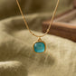 Color Stone Square Pendant