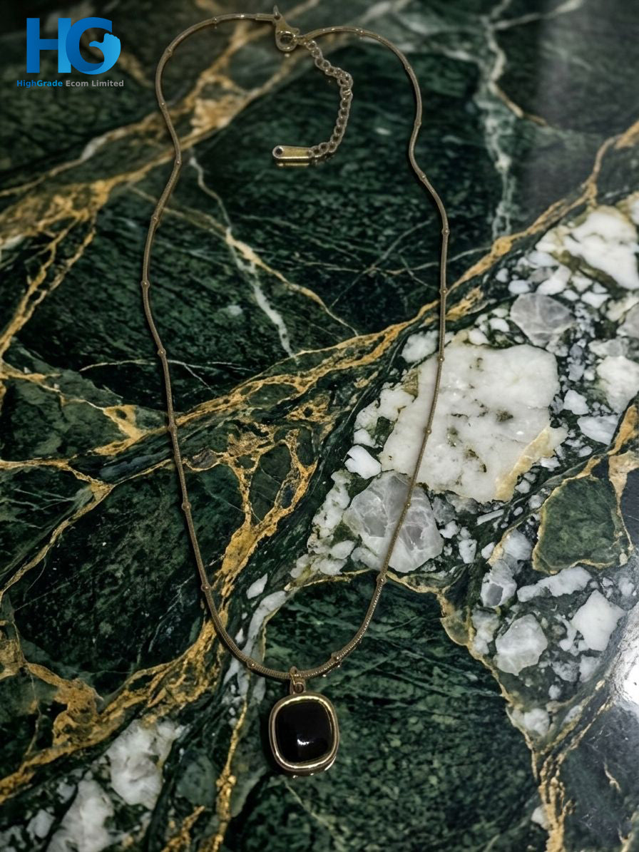 Color Stone Square Pendant