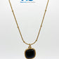 Color Stone Square Pendant