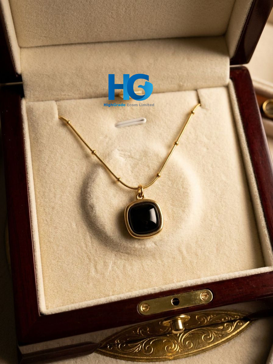 Color Stone Square Pendant