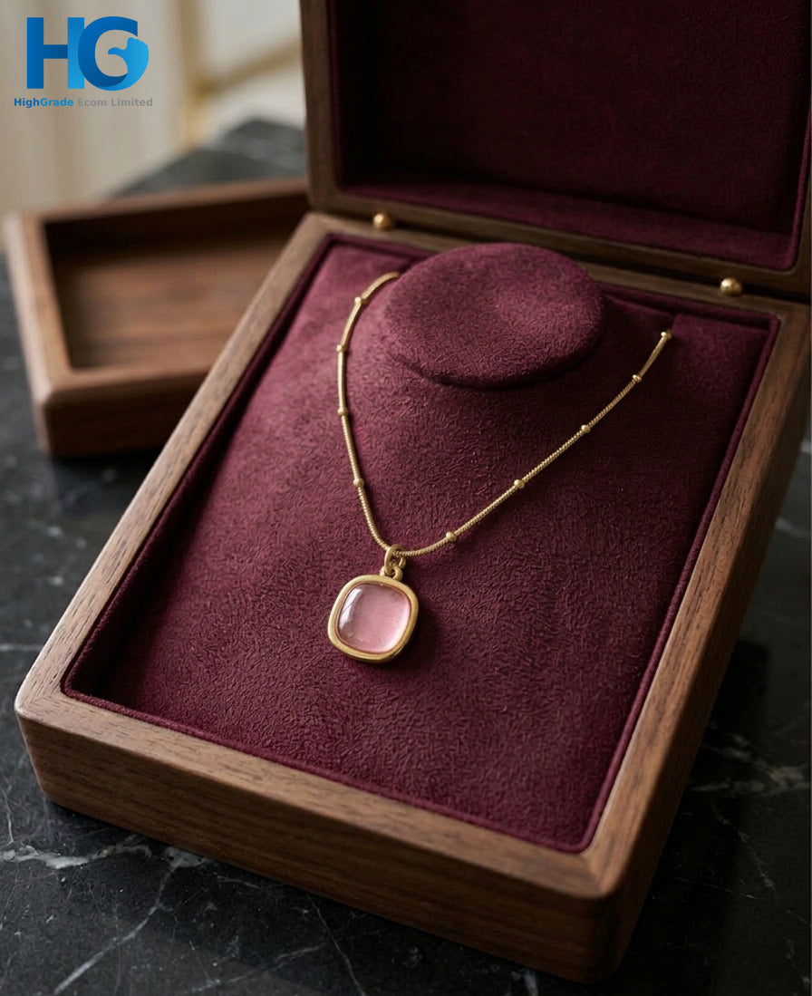 Color Stone Square Pendant