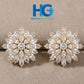 Crystal Snowflake Studs Golden & Silver