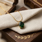 Glow Oval Pendant (Emerald & Crystal)