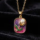 Enamel Rose Charm Necklace