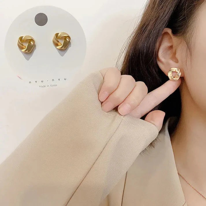 Geometric Foiled Golden Earring