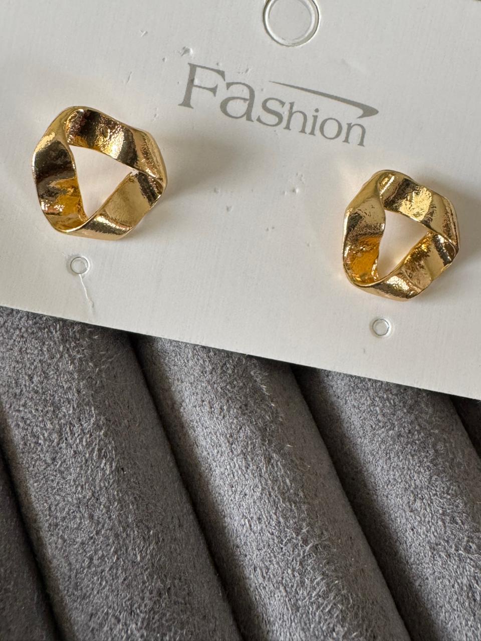 Geometric Foiled Golden Earring