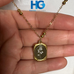 Golden Bead Chain Rose Pendant