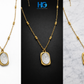 Golden Bead Chain Rose Pendant