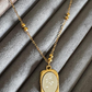 Golden Bead Chain Rose Pendant