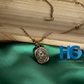 Golden Bead Chain Rose Pendant