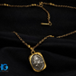 Golden Bead Chain Rose Pendant