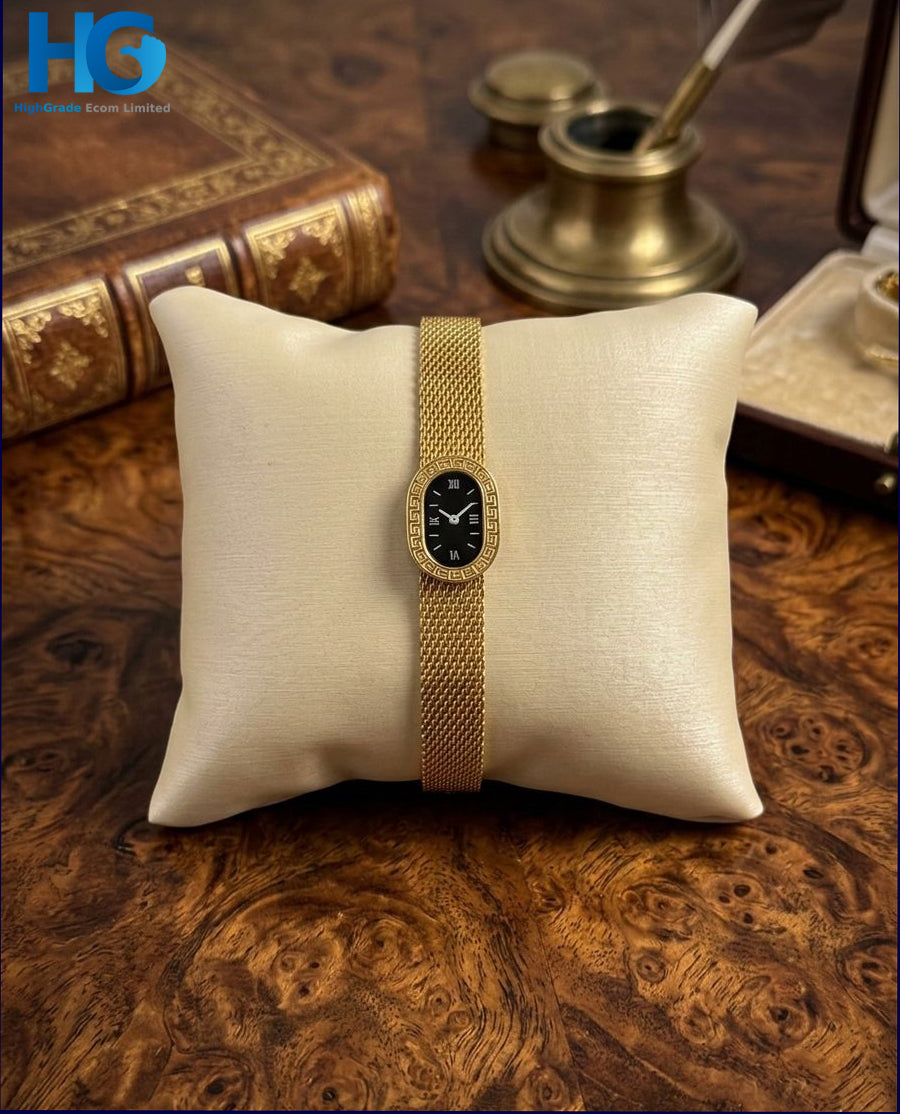 Golden Mesh Oval Dial