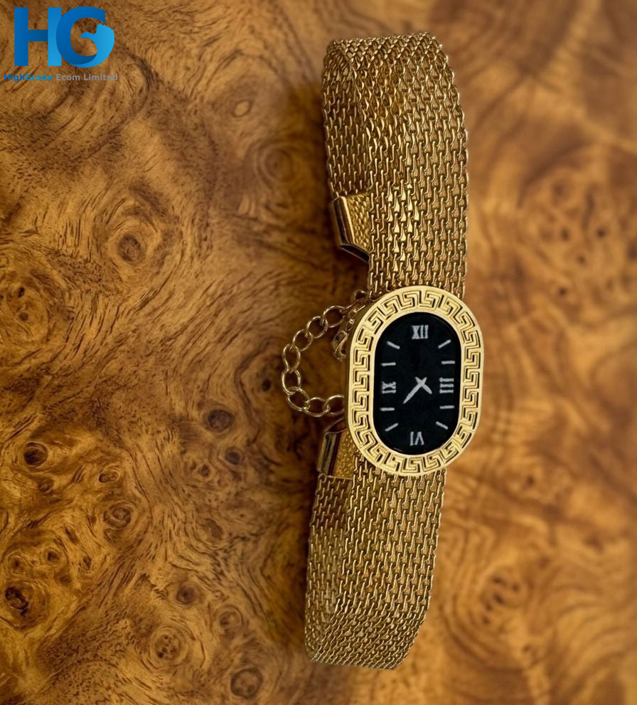 Golden Mesh Oval Dial