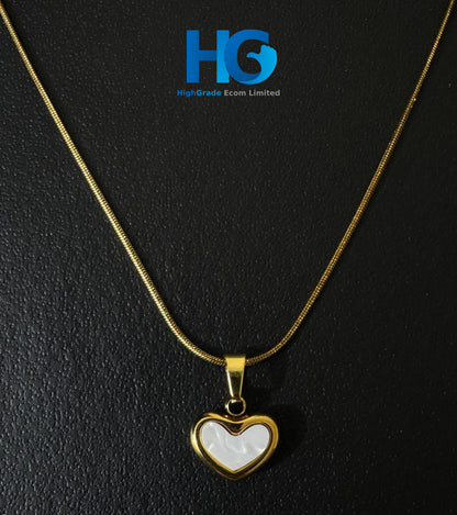 Classic Heart Colours Necklace (Whie, Black, Maroon)