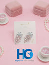 Pink Marquise Leaf Studs