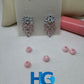 Pink Marquise Leaf Studs