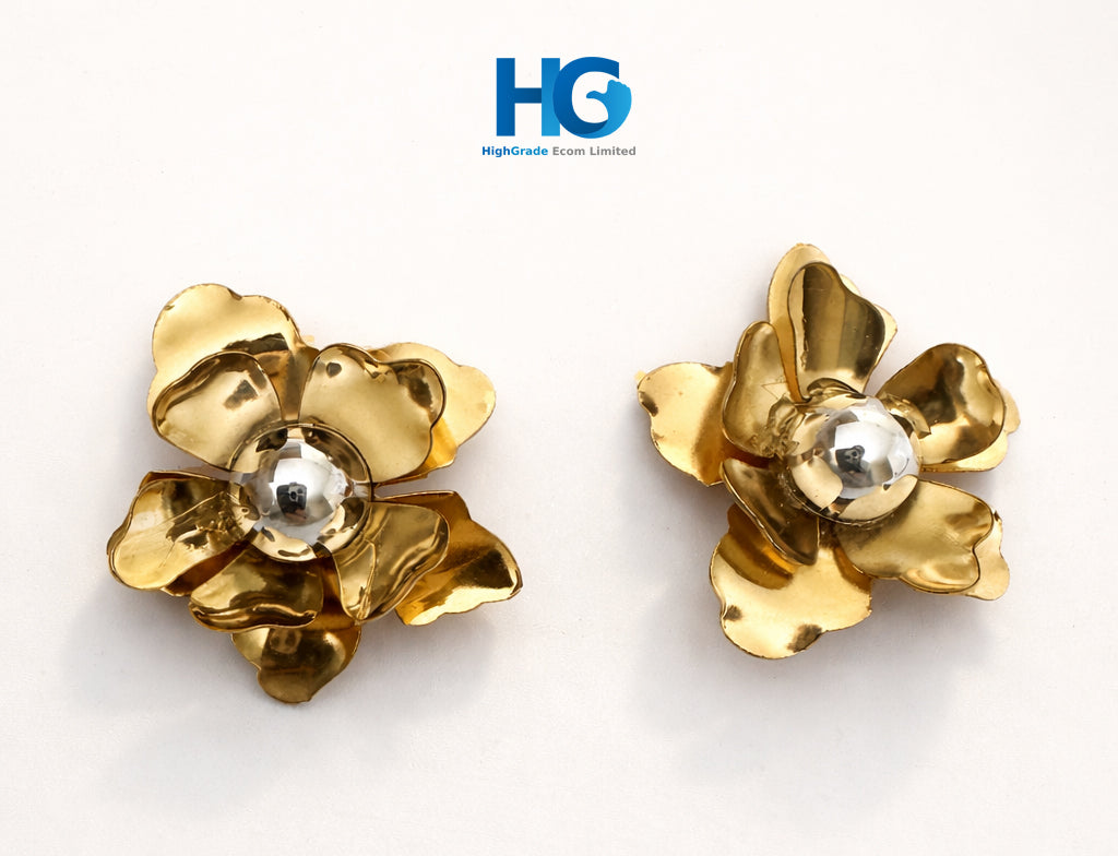 Rose Petal Studs Golden
