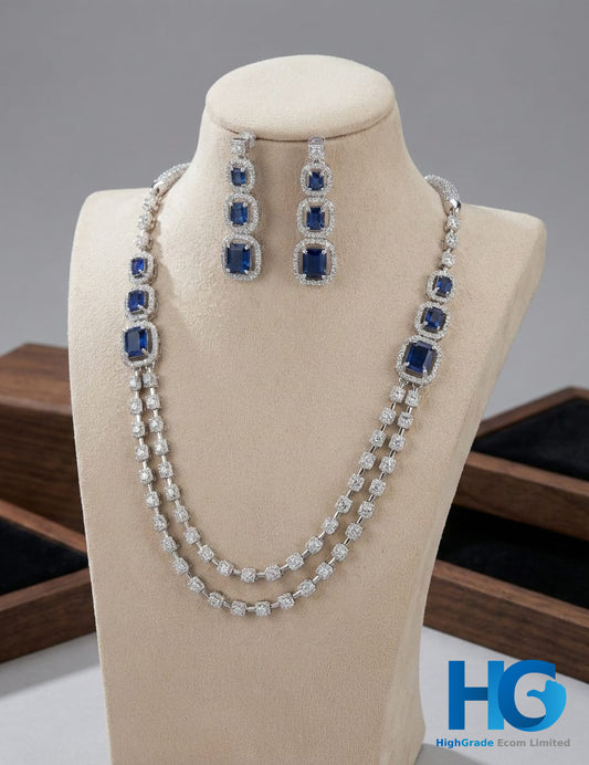 Silver Blue American Diamond