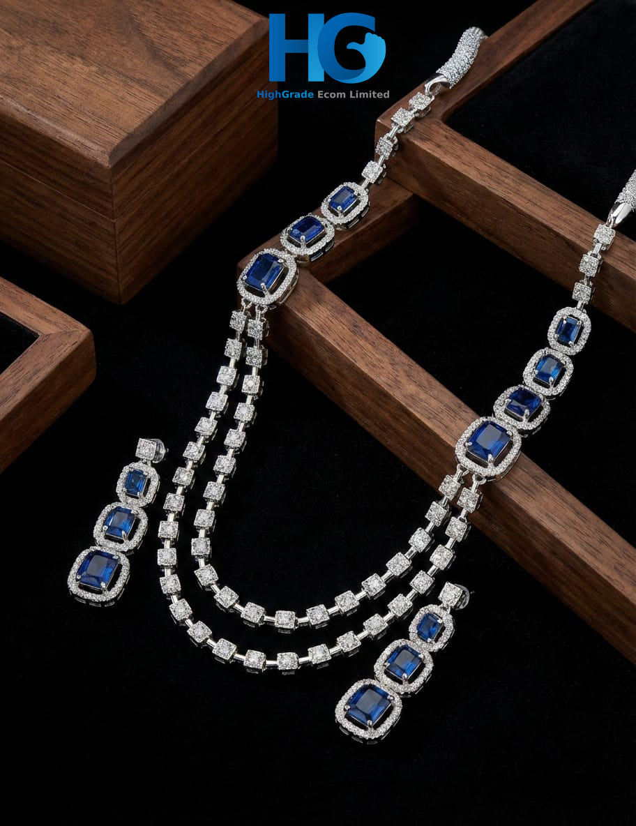 Silver Blue American Diamond
