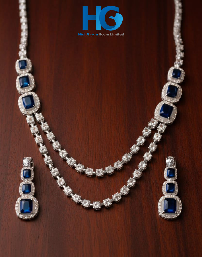 Silver Blue American Diamond