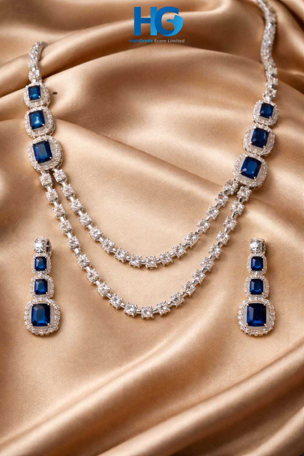 Silver Blue American Diamond