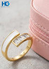 Sparkle Diamonds Enameled Golden