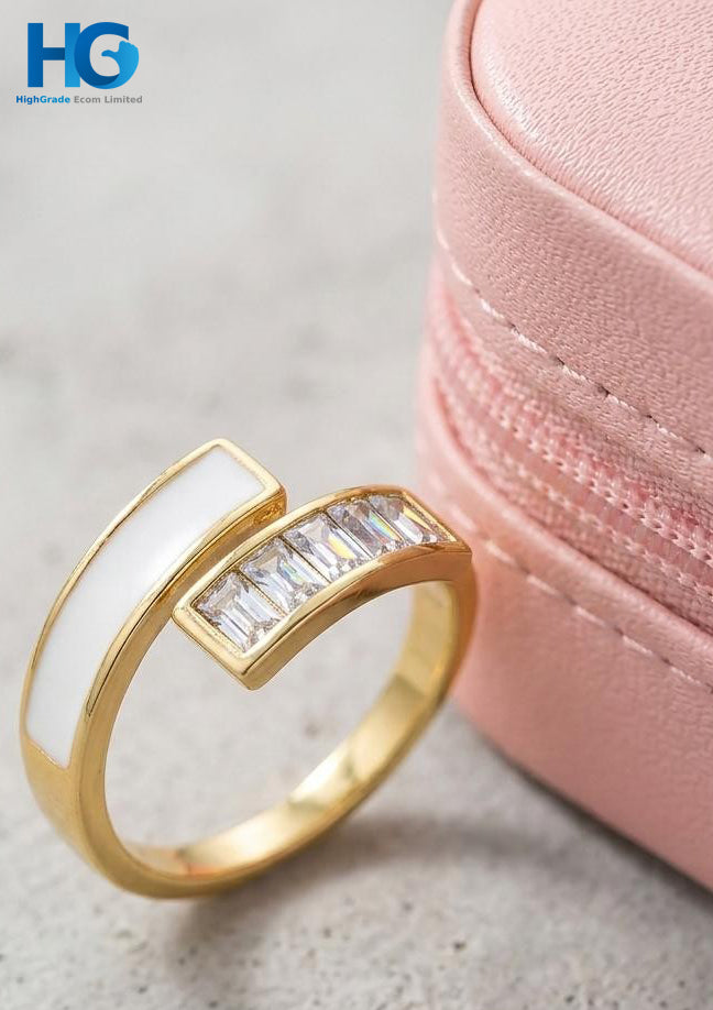Sparkle Diamonds Enameled Golden