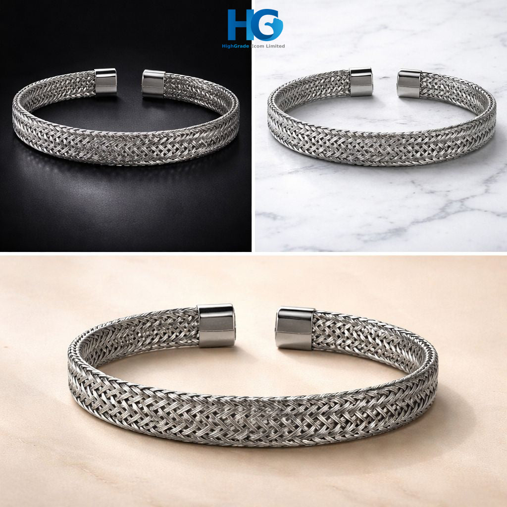 Steel Mesh Cuff Silver