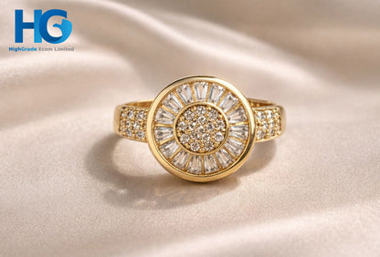 Sunburst Elegance Ring Silver