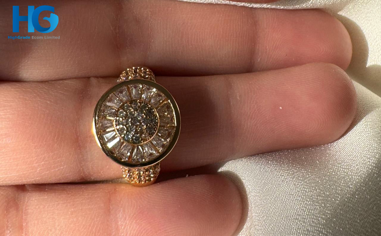 Sunburst Elegance Ring Silver