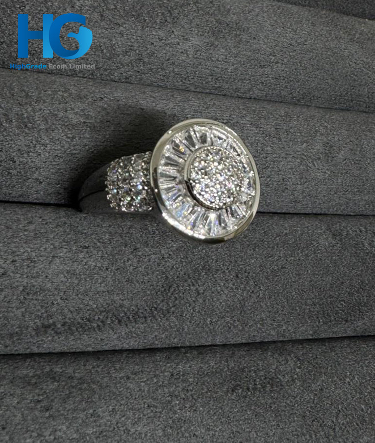 Sunburst Elegance Ring Silver
