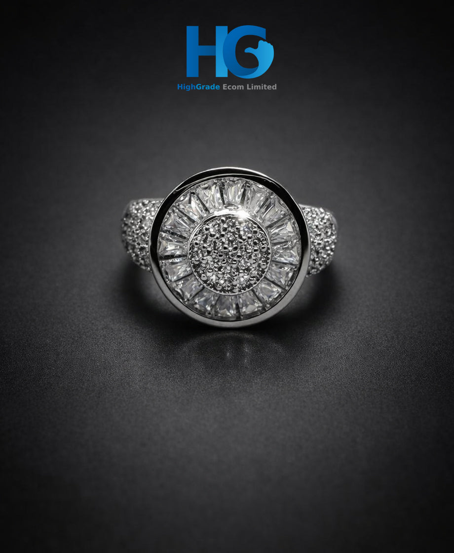 Sunburst Elegance Ring Silver