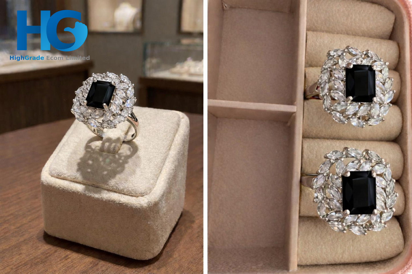The Royal Leaf Halo Ring