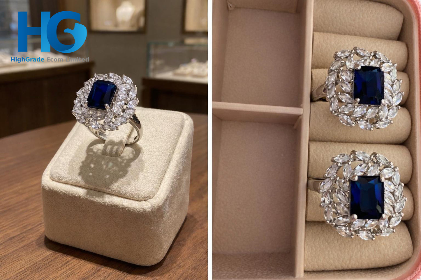 The Royal Leaf Halo Ring