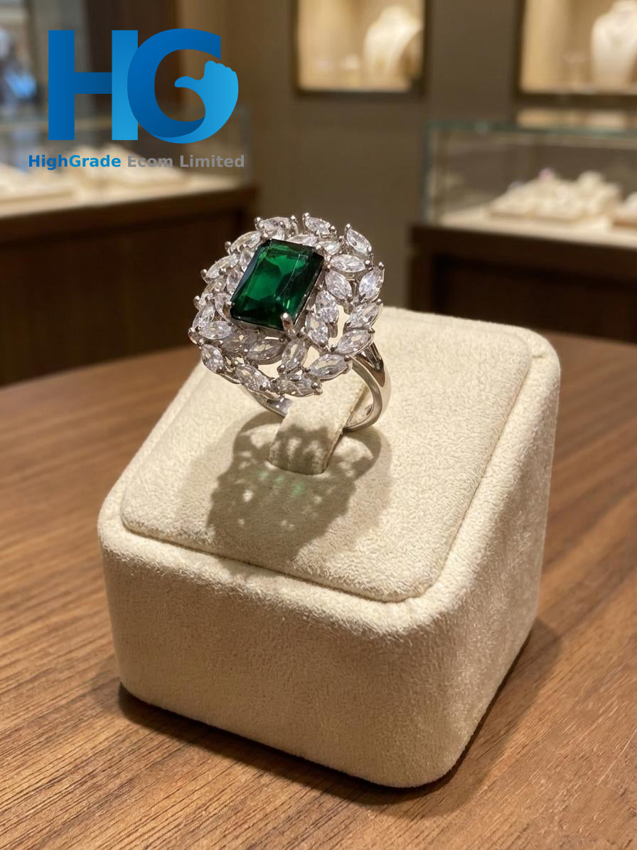 The Royal Leaf Halo Ring