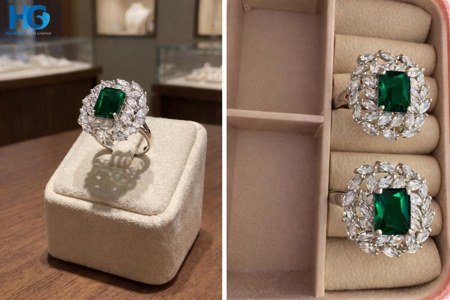 The Royal Leaf Halo Ring