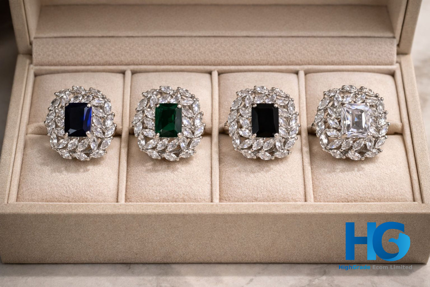 The Royal Leaf Halo Ring