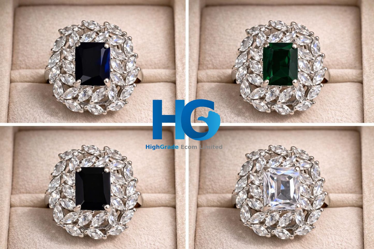 The Royal Leaf Halo Ring