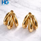 Triple Layer Golden Hoops
