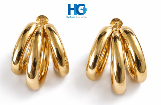 Triple Layer Golden Hoops